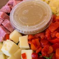 Antipasto Salad
 · Romaine lettuce, salami, artichoke hearts, provolone cheese, red peppers, house-made red win...
