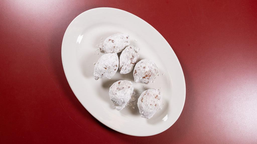Zeppoles · Frank's specialty item! Freshly fried Italian dough balls dusted with powdered sugar.