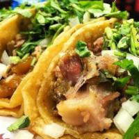 Carnitas X Libra. Pork By The Pound. · 1 pound of Carnitas. 1 dozen of tortillas is given with this purchased. Salsas also come wit...