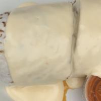 Breakfast Burrito · Ezequiel's famous farmers' market burrito with chorizo, bacon, egg, potato and cheddar jack ...