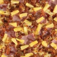 Hawaiian Pizza · Ham, pineapple and bacon.