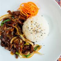 Beef Teriyaki · Sliced skirt steak sautéed with fresh broccoli, sliced carrots and shiitake mushrooms. Serve...