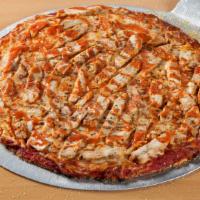 Buffalo Chicken · Strips of real chicken breast soaked in red hot buffalo sauce layered on a bed of mozzarella...