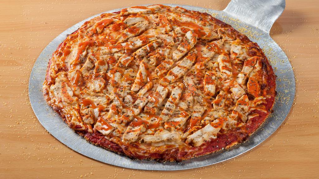 Buffalo Chicken · Strips of real chicken breast soaked in Red Hot Buffalo Sauce layered on a bed mozzarella & provolone cheeses.