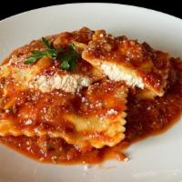 Cheese Ravioli · Our amazing homemade Cheese Raviolis includes 6 large Raviolis. Filled with a classic blend ...