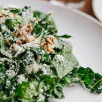 Kale & Shaved Brussel Sprout Salad · Vegetarian. Parmesan, orange vinaigrette, sunflower seeds
