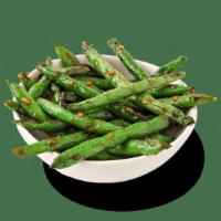 Garlic-Soy Green Beans · Fresh green beans tossed in a seasoned soy sauce.