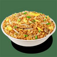 Vegetable Fried Rice · Vegetable Fried Rice with mushrooms, green onions, sprouts and egg, seasoned with mushroom s...