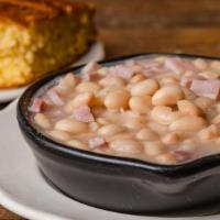 Ham & Beans · A comfort food classic we suggest adding a piece of our freshly baked cornbread to complimen...