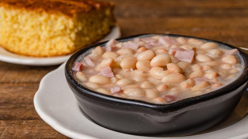 Ham & Beans · A comfort food classic we suggest adding a piece of our freshly baked cornbread to compliment this dish.