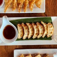 Potstickers · Crispy deep-fried chicken and vegetable dumpling. served with special sesame sauce.