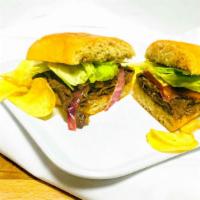 Steak Sandwich · With red onions, lettuce and tomato over our house dressing or mayo.