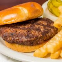 Basic Burger · A ½ pound handcrafted angus beef burger flame-broiled to perfection served on a grilled brio...
