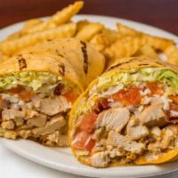 Lighthouse Wrap · Breaded or grilled chicken slices, tossed in Honey Dijon, stuffed in a large tortilla with l...