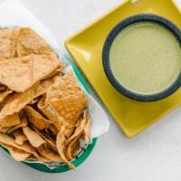 Chips & Irazu Salsa  · 100% corn tortilla chips served with a silky salsa consisting of jalapenos, cilantro, sour c...