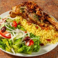 Lamb Kabsa Rice Platter · Popular. Slow cooked lamb shank with our house spices, Served  over Basmati Rice With Side G...