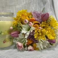 Designer Bouquet W/ Yankee Candle · Freshness is in the air with our Designer Bouquet along a 
