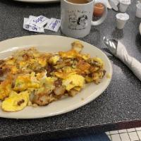 Hillbilly Eggs · add vegetables, cheese and sausage gravy for extra charge.