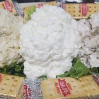 T-Bird Salad · Large : two scoops of chicken or tuna one scoop of cottage cheese on bed of lettuce. Small: ...