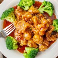 General Tso'S Chicken · Hot and spicy. Marinated chicken chunks deep fried & sauteed w/ chef's special hot pepper br...