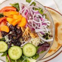 Michigan Salad (Small) · Spring mix, dry cherries, mandarin oranges, walnuts, tomato, cucumber slices, onions, mozzar...