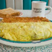 Western Omelette · Made with onions, green peppers, and ham.