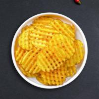 Waffle Fries · (Vegetarian) Idaho potatos sliced in an alternating waffle pattern, fried until golden brown...