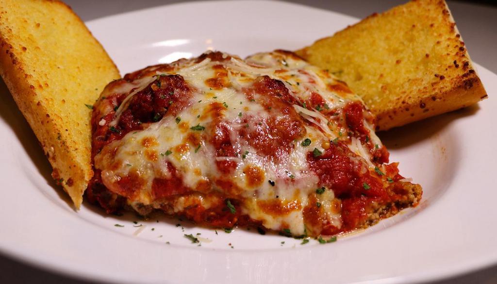 Homemade Meat Lasagna · A generous portion of our Homemade Lasagna, prepared with Fresh Pasta, Ground Beef, Ricotta, Mozzarella and Parmesan Cheese