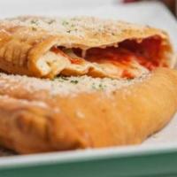 Pocket Pizza · Mozzarella Cheese, Papa’s Signature Marinara Sauce and One Topping sealed inside a folded Pi...