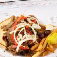 Gyros Plate · Abundant gyros meat with your choice of side.