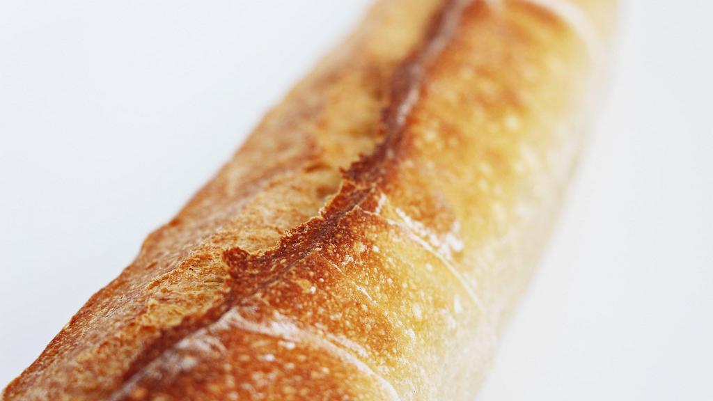 Baguette · Most French of all well-known French white breads. This bread highlights centuries-old French craftsmanship to give a perfectly crusty but oh-so-chewy combo that pairs perfectly with just about everything. Our baguette is crafted with whole wheat flour imported from France.