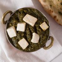 Saag Paneer · Most popular. Curried spinach and homemade cheese with creamy spices. Served with saffron an...