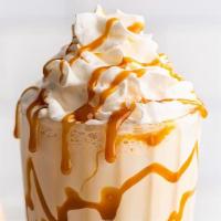 Salted Caramel Shake · A blend of our vanilla bean gelato and Sea Salt Caramel soft serve, topped with whipped crea...