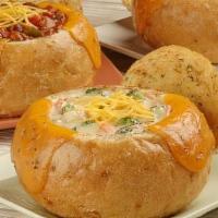 Bread Bowls · Broccoli Cheese Soups in a gourmet toasted bread bowl.