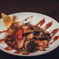 Shrimp Stir Fry Bowl · Egg fried rice, sauteed shrimp, broccoli, green beans, portabella mushrooms, red bell pepper...