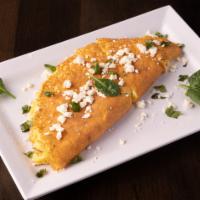 Spinach And Feta Omelet (Omelet Aux Épinards Et Feta) · Omelete with, feta, basil, spinach,