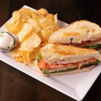 Classic Club Sandwich (Club Sandwich Classique) · freshly made in house bread, turkey, roast beef,  bacon, provolone, pepper jack, tomato and ...