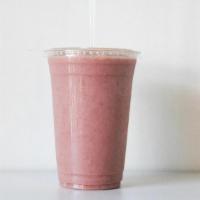 Tropical Blend Smoothie · Acai, Pineapple, mango, peaches, strawberry,  banana, raw local honey and unsweetened coconu...