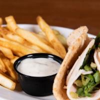 Kids Turkey Cheese & Lettuce Pita · Included a choice of side