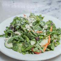 Marcella’S Chopped Salad · Cucumbers, grape tomatoes, red onion, and gorgonzola, Choice of creamy italian dressing or h...