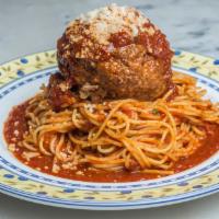 Spaghetti & Meatball · Tomato marinara and fresh grated parmesan.