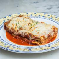 Marcella’S Lasagna · Mama marcella’s sausage lasagna and red sauce.