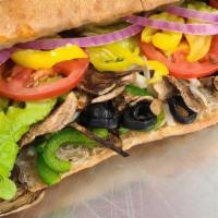 Veggie Sub · Mushroom, onion, green pepper, black olives, green olives, provolone, banana peppers, and It...