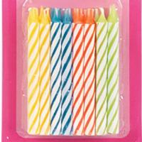 Candles · 24 - Pack of multi colored spiral candles, perfect for any occasion.