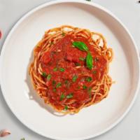 Mister Marinara Spaghetti · Al dente spaghetti cooked with our house made marinara sauce, mozzarella cheese, and italian...