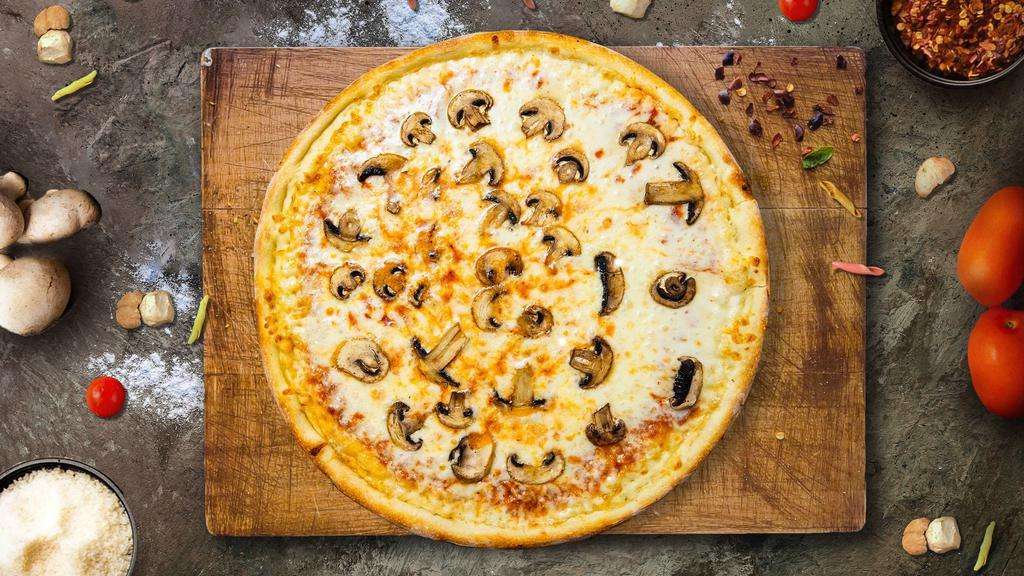 Freaky Funghi Pizza  · Our famous house made dough topped with red sauce, mushrooms, and our house cheese blend