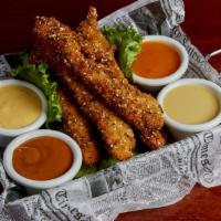 Sesame Stix · Fresh chicken breast strips coated in our signature sesame breading then golden fried. Accom...