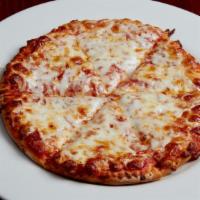 Kids Cheese Pizza · Traditional crust brushed with red sauce.  Topped with mozzarella cheese.