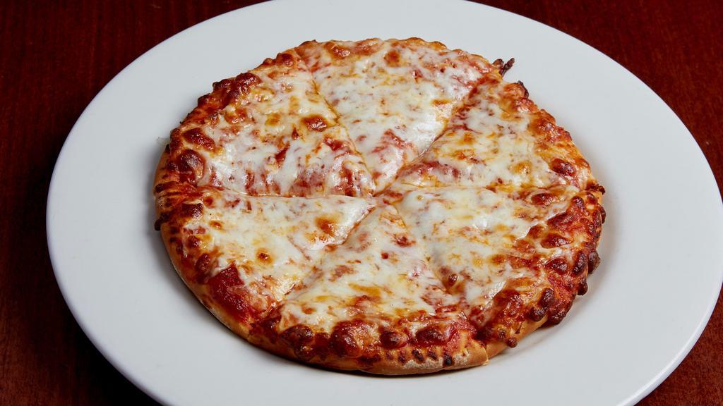 Kids Cheese Pizza · Traditional crust brushed with red sauce.  Topped with mozzarella cheese.