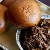 1 Pound Of Brisket · Each pound of meat comes with 3 white buns. Addition buns available upon request.